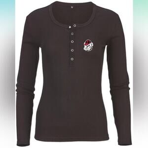 boxercraft Women's NCAA Georgia Bulldogs Logo Harper Henley NWT Size M